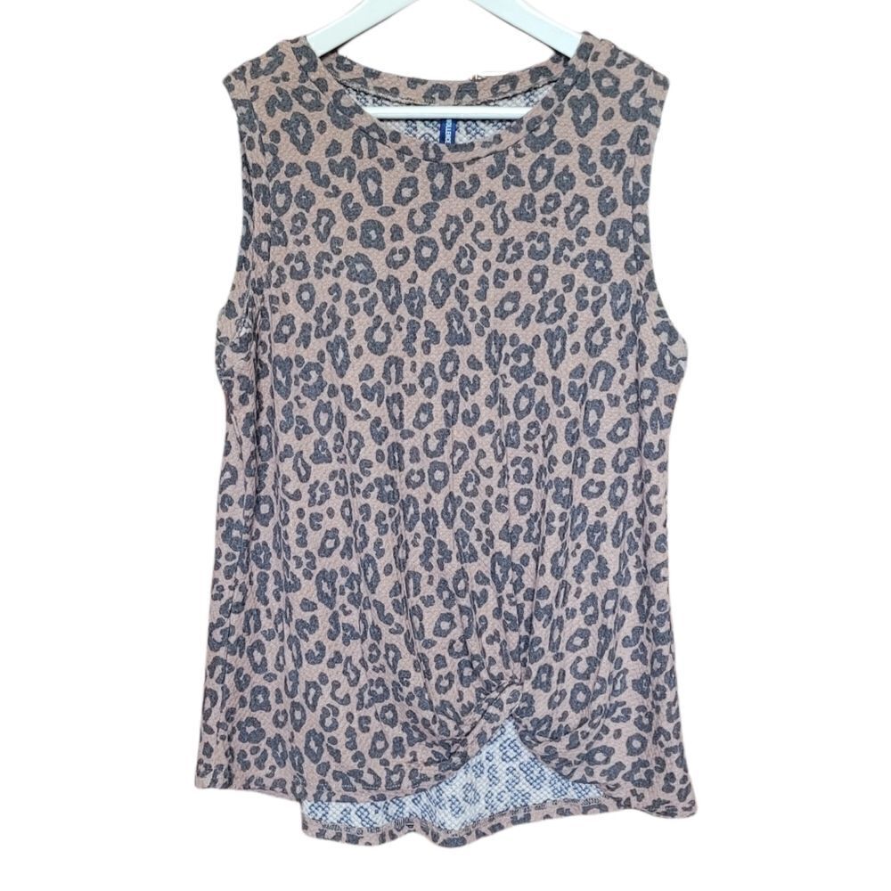 Leopard print twist tank